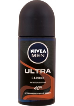 Дезодорант шариковый антиперспирант для мужчин Nivea Men Deodorant Ultra Carbon, 50 мл